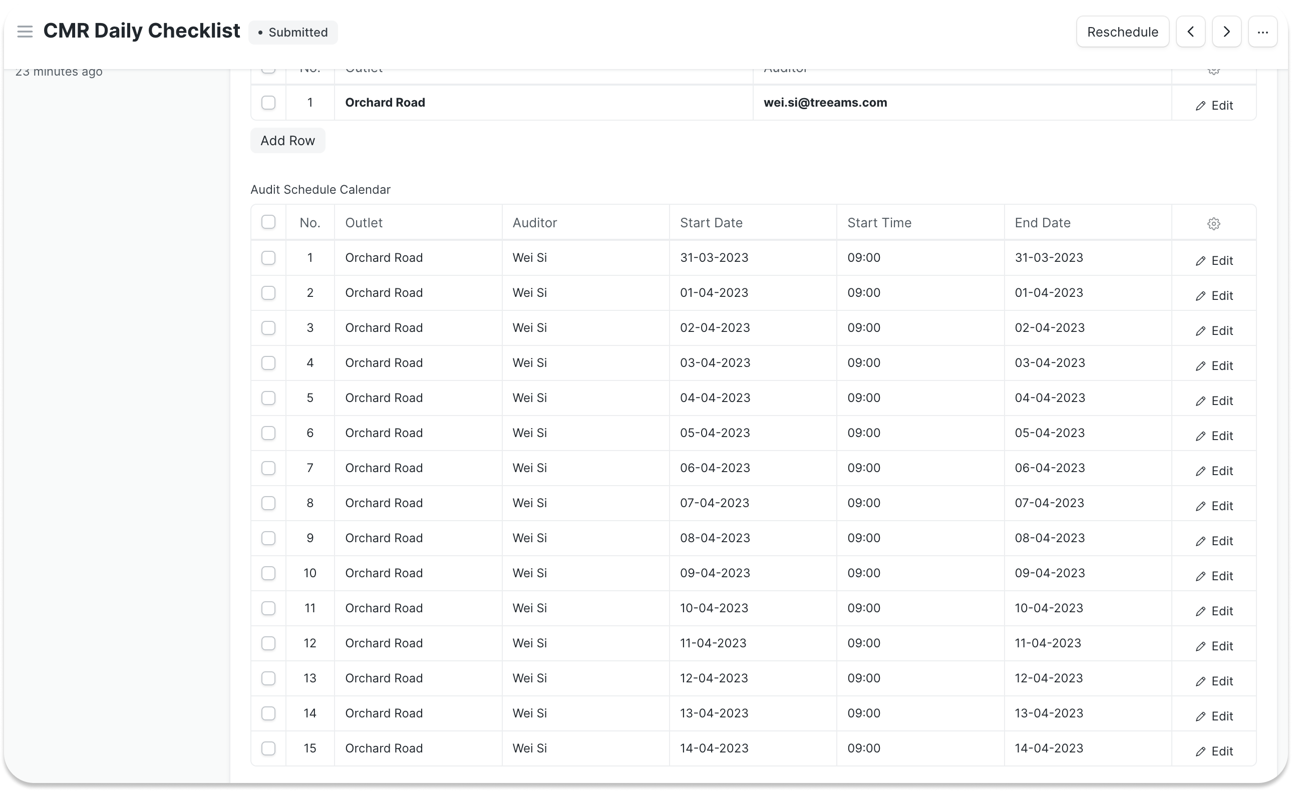View Audit List